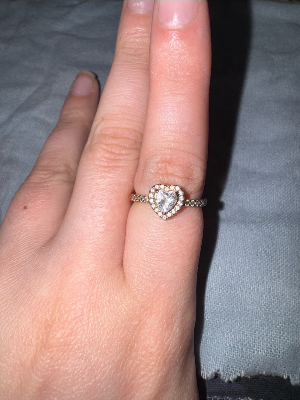 Pandora Sparkling Elevated Heart Ring